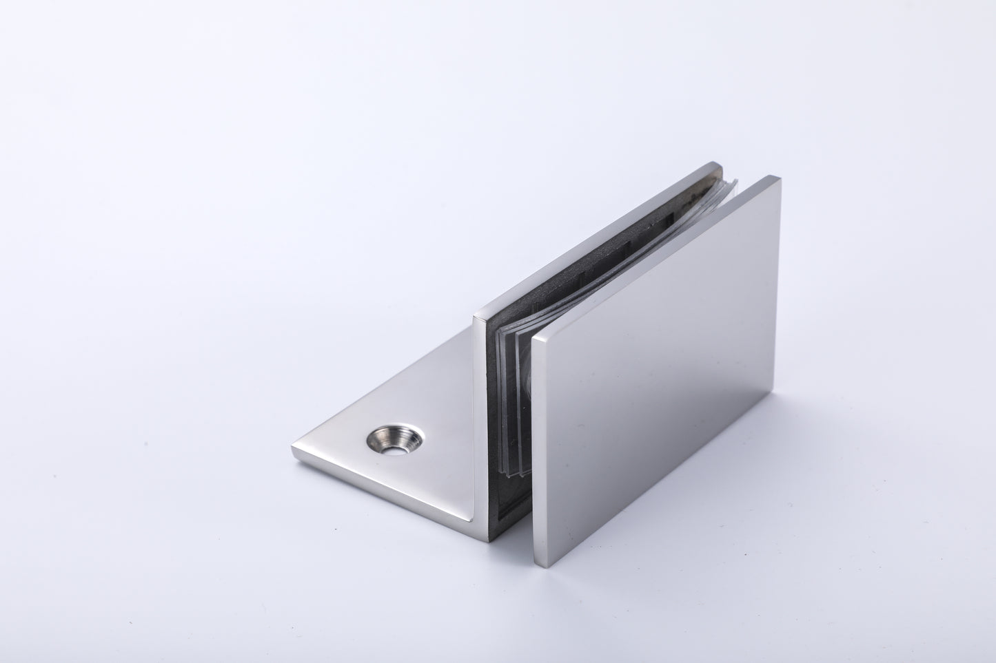 Bathroom Shower Glass Door Hardware – 90 Degree Stainless Steel Wall-Mount Clamp