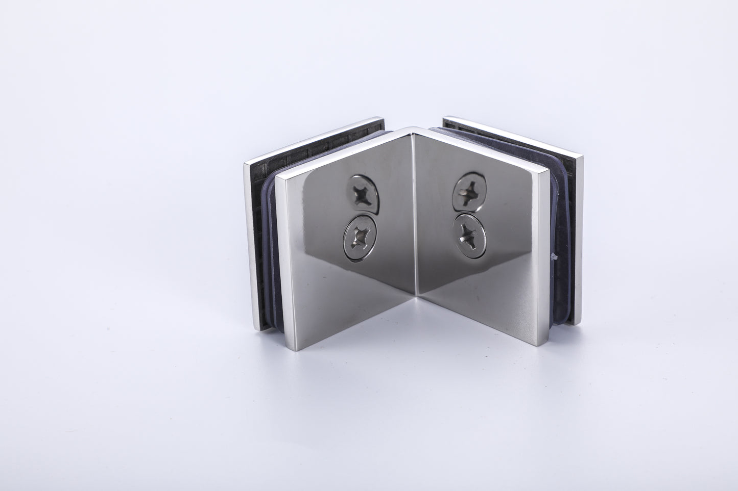 Bathroom Shower Glass Door Hardware – Stainless Steel Glass-to-Glass Clamp Bracket