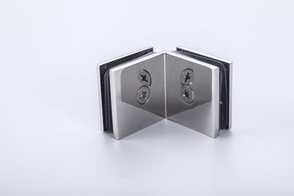 Bathroom Shower Glass Door Hardware – Stainless Steel Glass-to-Glass Clamp Bracket