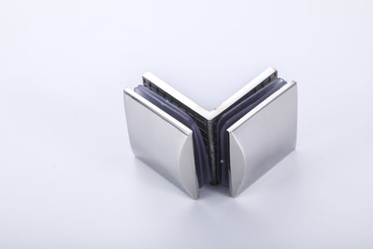 Bathroom Shower Glass Door Hardware – Stainless Steel Glass-to-Glass Clamp Bracket