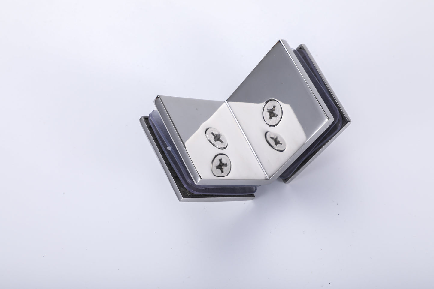 Bathroom Shower Glass Door Hardware – Stainless Steel Glass-to-Glass Clamp Bracket