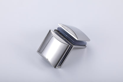 Bathroom Shower Glass Door Hardware – Stainless Steel Glass-to-Glass Clamp Bracket