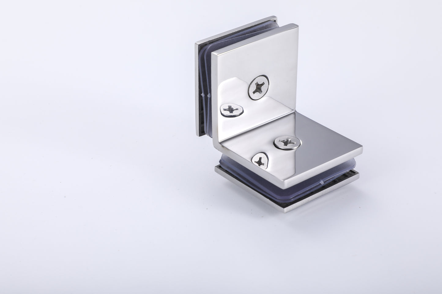 Bathroom Shower Glass Door Hardware – Stainless Steel Glass-to-Glass Clamp Bracket