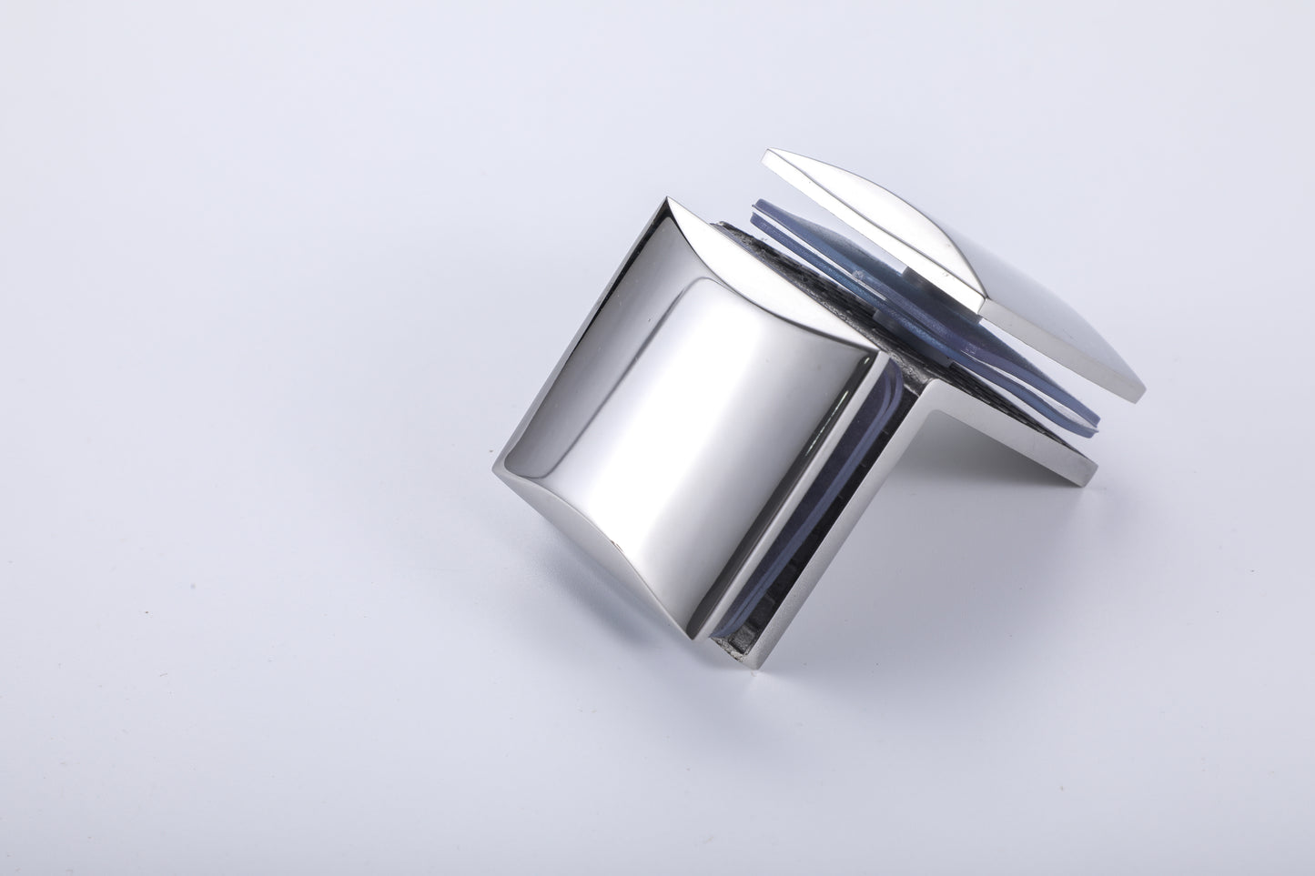 Bathroom Shower Glass Door Hardware – Stainless Steel Glass-to-Glass Clamp Bracket
