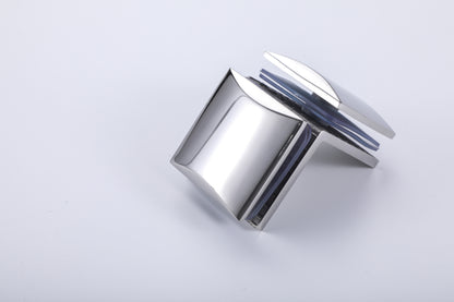 Bathroom Shower Glass Door Hardware – Stainless Steel Glass-to-Glass Clamp Bracket