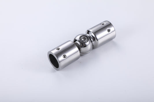 304 Stainless Steel Gold Plated Adjustable Elbow Hinge, Round Tube Connector for Colored Glass Hardware