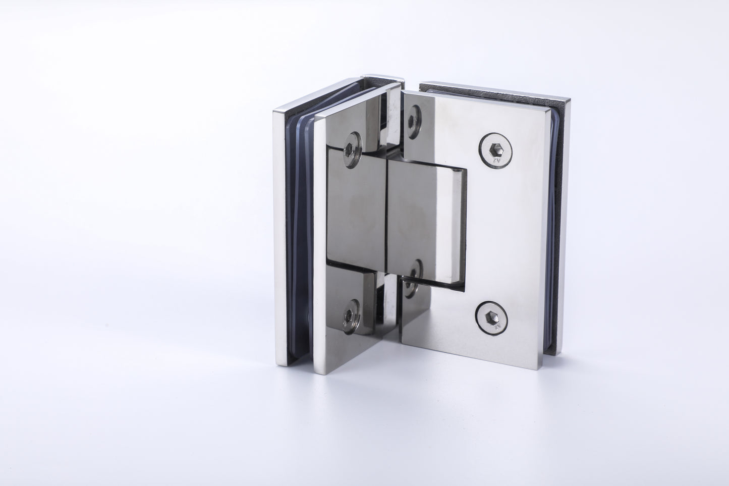 304 Stainless Steel 90° Glass-to-Glass Hinge for Frameless Shower Door, Tempered Glass Hardware