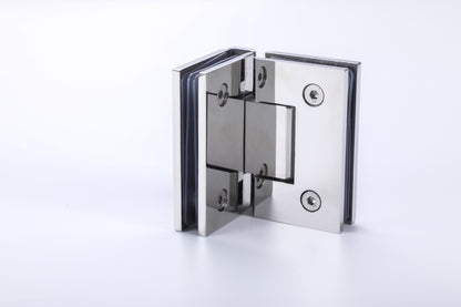 304 Stainless Steel 90° Glass-to-Glass Hinge for Frameless Shower Door, Tempered Glass Hardware