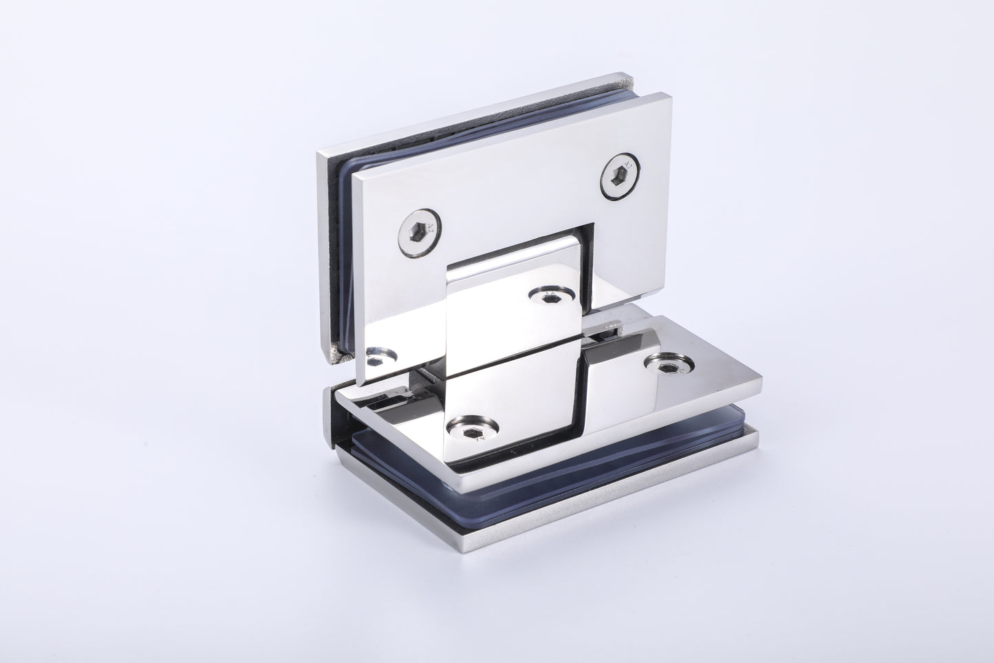 304 Stainless Steel 90° Glass-to-Glass Hinge for Frameless Shower Door, Tempered Glass Hardware
