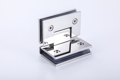 304 Stainless Steel 90° Glass-to-Glass Hinge for Frameless Shower Door, Tempered Glass Hardware