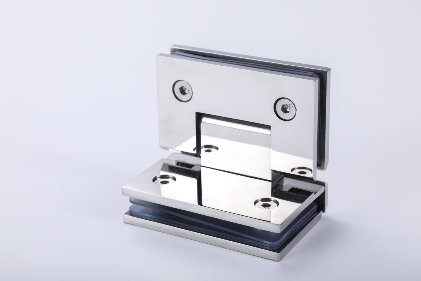 304 Stainless Steel 90° Glass-to-Glass Hinge for Frameless Shower Door, Tempered Glass Hardware