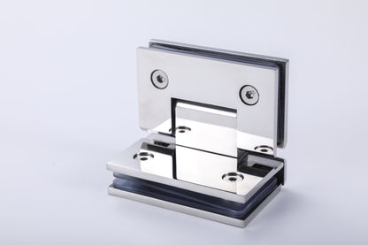 304 Stainless Steel 90° Glass-to-Glass Hinge for Frameless Shower Door, Tempered Glass Hardware