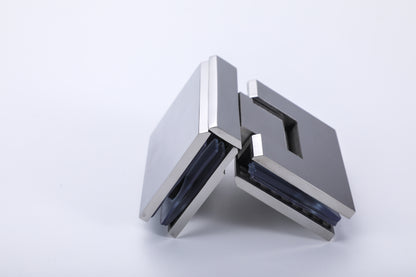 304 Stainless Steel 90° Glass-to-Glass Hinge for Frameless Shower Door, Tempered Glass Hardware