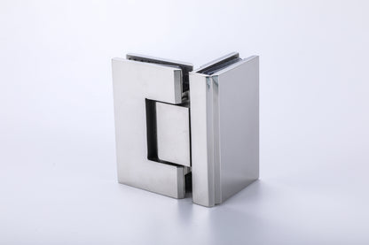 304 Stainless Steel 90° Glass-to-Glass Hinge for Frameless Shower Door, Tempered Glass Hardware