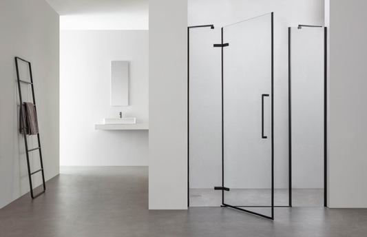 8mm Pivot Shower Door – Stainless Steel Hinge & Handle, Aluminum Frame, 100mm Adjustable  JC-3P