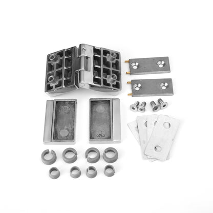 304 Stainless Steel Shower Door Hinge, 180 Degree Glass to Glass Heavy Duty Bathroom Hardware