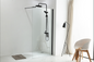 6/8mm Tempered Glass Walk-In Shower Door – Chrome/Black Aluminum or Stainless Steel Frame, 5mm Adjustable Extension Each Side, Reversible  WA-1