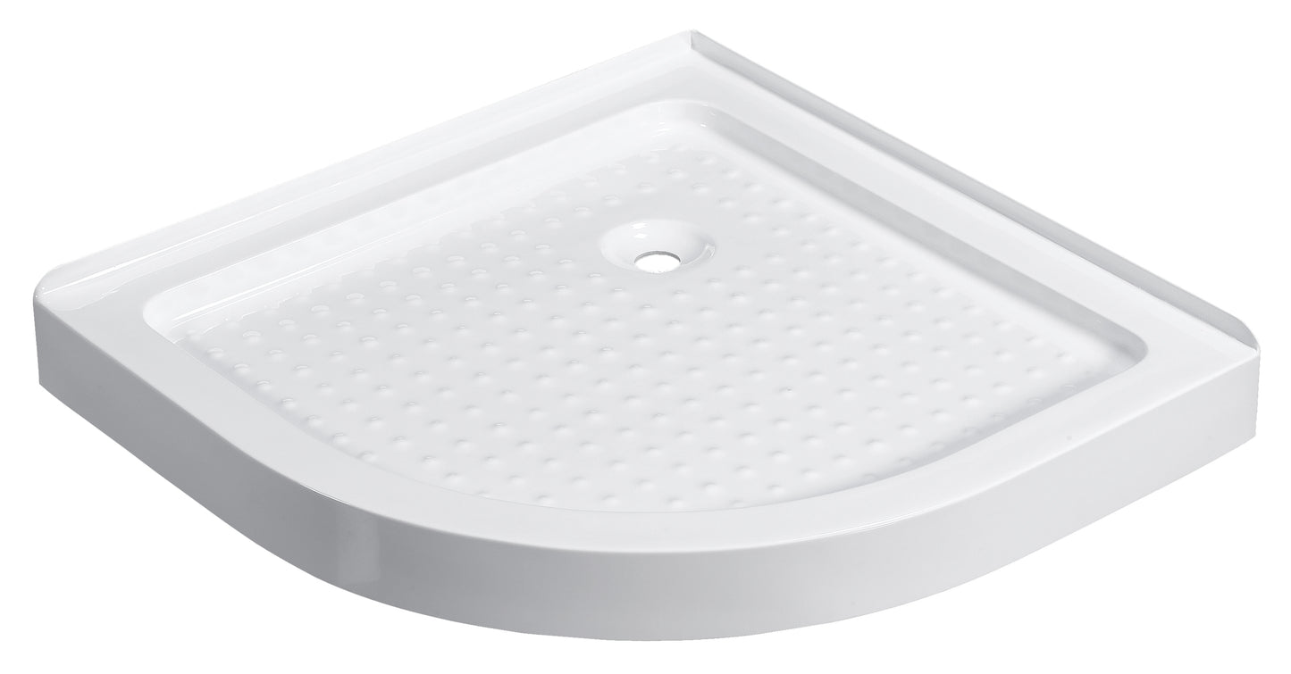 Acrylic Shower Tray – Anti-Slip, Stainless Steel Frame, Drainer Included, 140mm Height