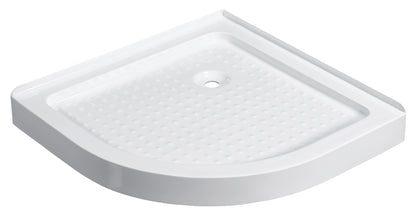 Acrylic Shower Tray – Anti-Slip, Stainless Steel Frame, Drainer Included, 140mm Height