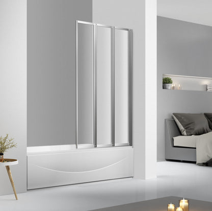 6mm Tempered Glass Bath Screen – Chrome/Black Aluminum Frame, 10mm Adjustable PE-4