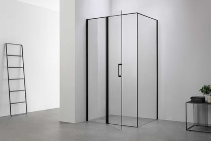 6mm Tempered Glass Pivot Shower Door – Zinc Alloy Pivot & Handle, Aluminum Frame, 15mm Adjustable Extension  HC-3F