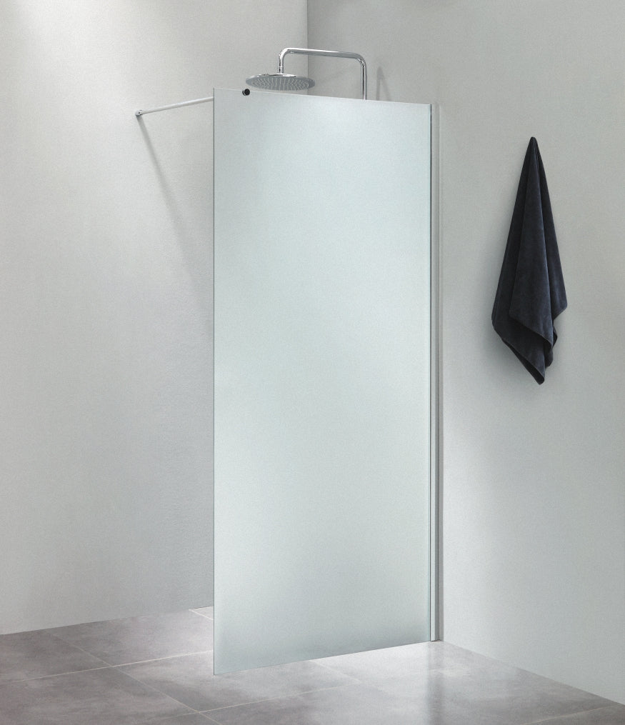 6/8mm Tempered Glass Walk-In Shower Door – Chrome/Black Aluminum or Stainless Steel Frame, 5mm Adjustable Extension Each Side, Reversible  WA-1