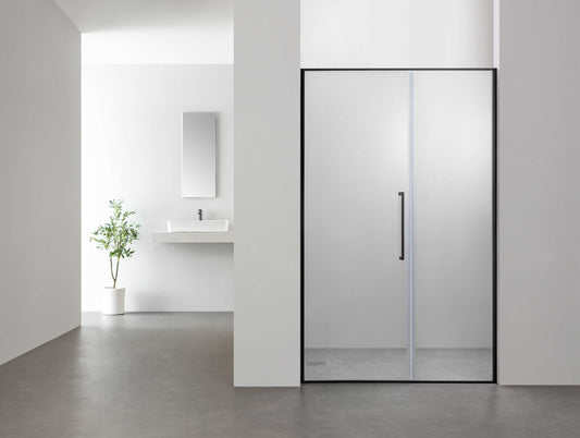6mm Tempered Glass Pivot Shower Door – Aluminum Frame, 10mm Adjustable Extension  HF-2P