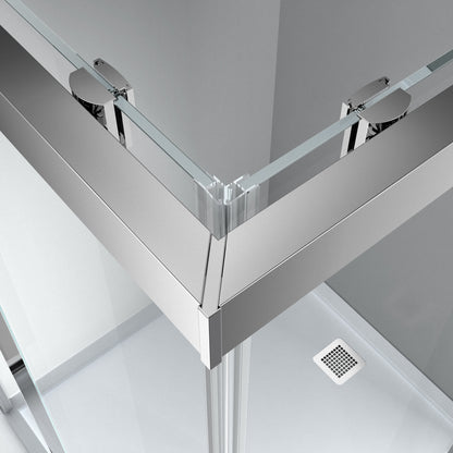 6mm Sliding Shower Door – Chrome/Black Frame, 25mm Adjustable, GA-4F