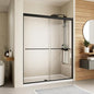Semi-Frameless Sliding Shower Door 56-60"W x70"H - 1/4" SGCC Tempered Glass
