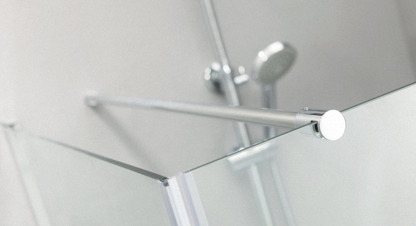6/8mm Tempered Glass Walk-In Shower Door – Chrome/Black Aluminum or Stainless Steel Frame, 5mm Adjustable Extension Each Side, Reversible  WA-1