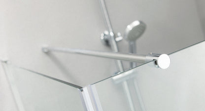 6/8mm Tempered Glass Walk-In Shower Door – Chrome/Black Aluminum or Stainless Steel Frame, 5mm Adjustable Extension Each Side, Reversible  WA-1