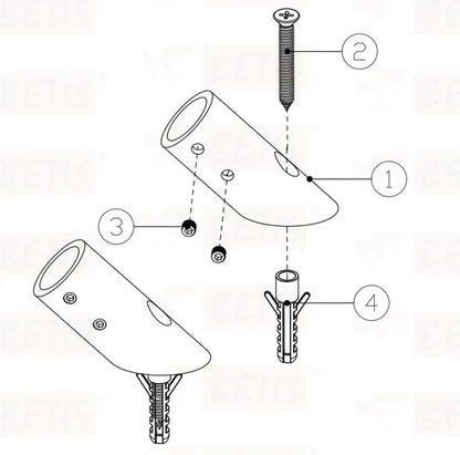 316 Stainless Steel 45° Wall-Mount Connector – Support Bar Fitting for Shower Enclosure