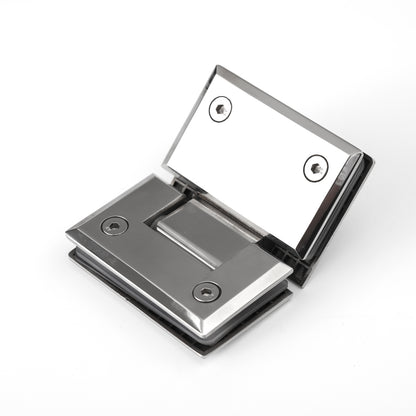 Heavy Duty 135° Glass-to-Glass Hinge for Shower Doors, Stainless Steel Glass Clamp Hardware