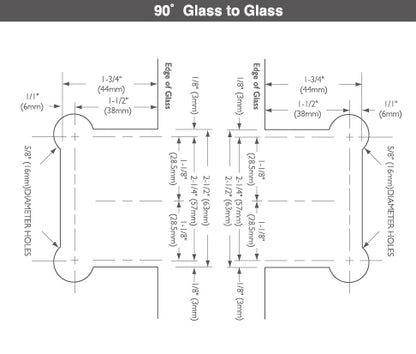 180° Glass-to-Glass Hinge for Frameless Tempered Glass Shower Door, Bathroom Hardware