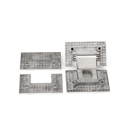 90° Frameless Glass Shower Door Hinge, 304 Stainless Steel, Brushed PVD Coating, Bathroom
